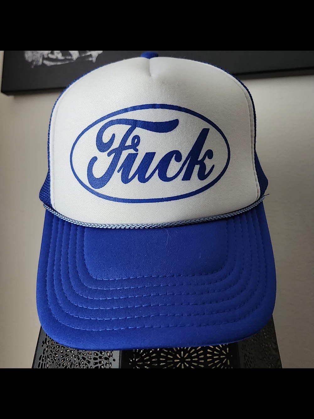 Unbranded Blue & White Mesh Trucker Hat